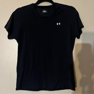 Under Armour Black V-Neck Performance Tee with Logo